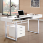 Whitman 4-drawer Writing Desk Glossy White 800897