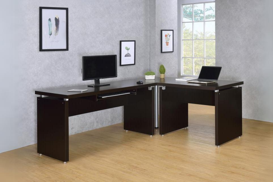 Skylar Engineered Wood L-Shape Computer Desk Cappuccino  800891L