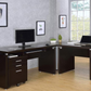 Skylar 2-piece Home Office Set L-Shape Desk with File Cabinet Cappuccino