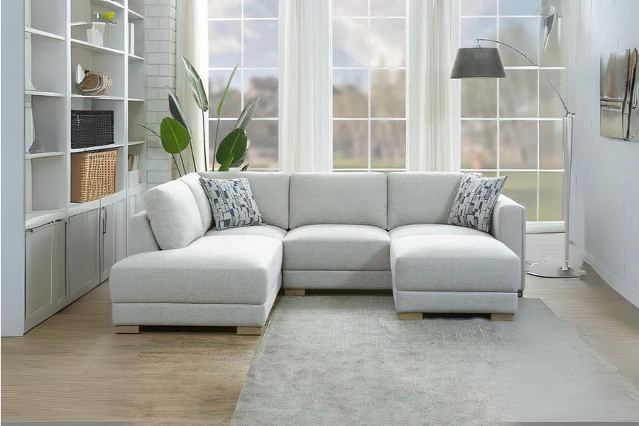 Drayden Fabric Sectional with Ottoman F Model