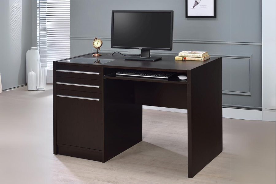 Halston Rectangular Connect-it Office Desk Cappuccino 800702