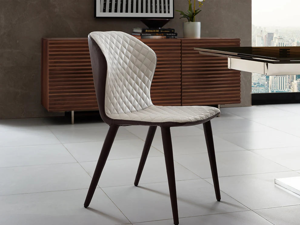 Silla de comedor Olivia beige marrón oscuro modelo TC-DC04