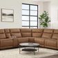 Lauretta 6-piece Leather Power Reclining Sectional with Power Headrests