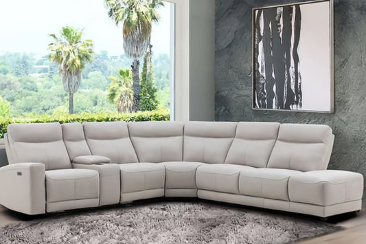 Kimmel Leather Power Reclining Sectional with Power Headrests