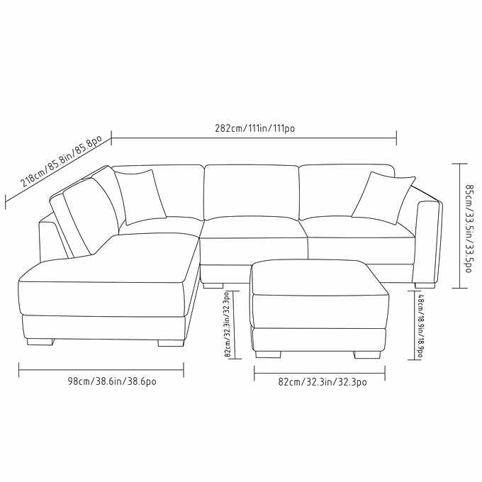 Drayden Fabric Sectional with Ottoman F Model