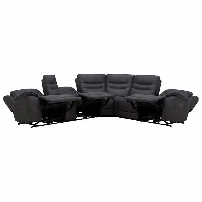 Kelsee Fabric Power Reclining Sectional with Power Headrests Floor Model