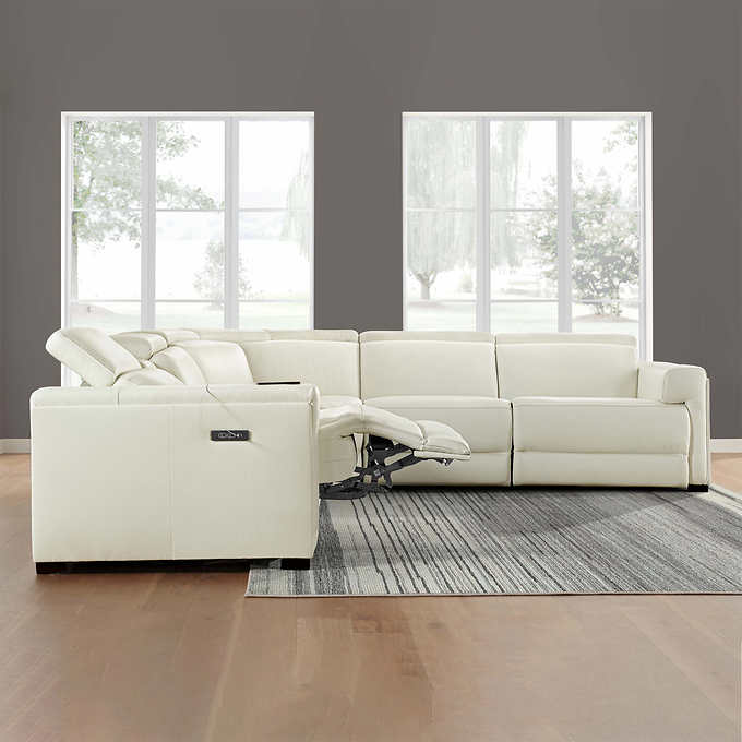 Turner Leather Power Reclining Sectional with Power Headrests