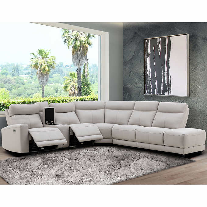 Kimmel Leather Power Reclining Sectional with Power Headrests