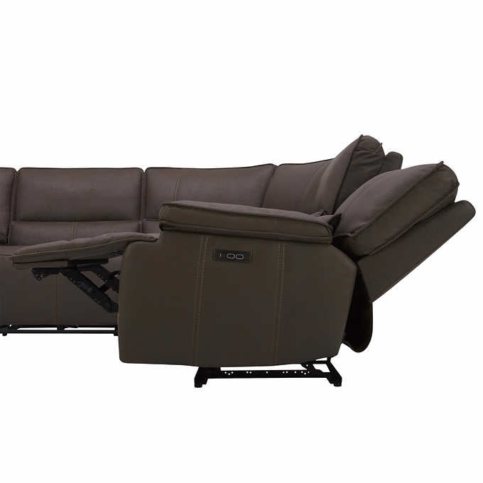 Brower Fabric Power Reclining Sectional with Power Headrests