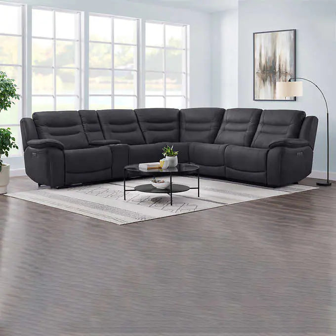 Kelsee Fabric Power Reclining Sectional with Power Headrests Floor Model