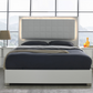 elegant platform bed in white with led lighting