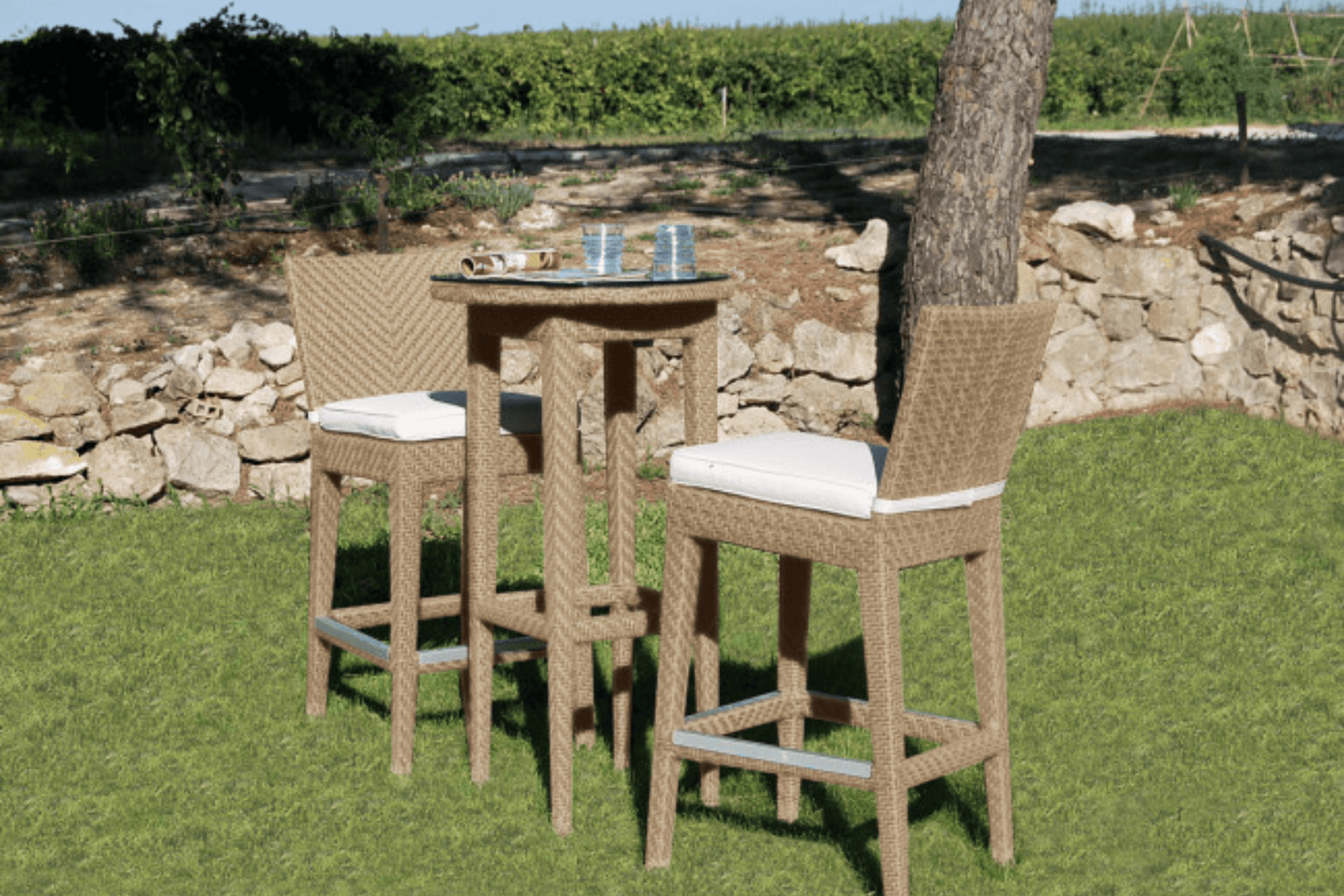 Austin 3 PC Pub Set SKU: PJO-3801-NAT-3PP - Venini Furniture 