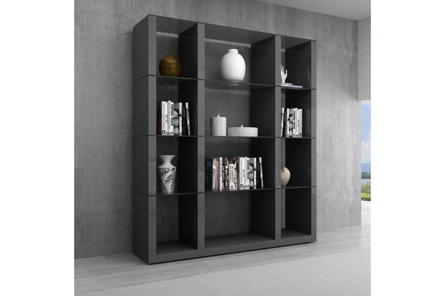 Grey Cloud Modern Modular Wall Unit in High Gloss SKU: 176971-G