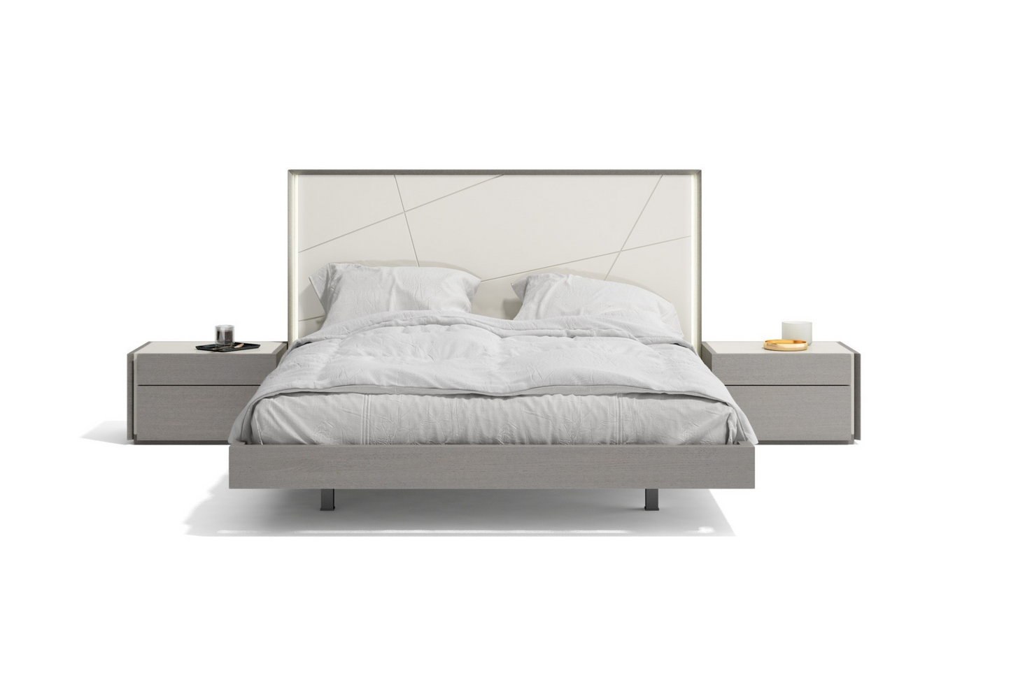 Cama de matrimonio Sintra Premium en color gris SKU:17554