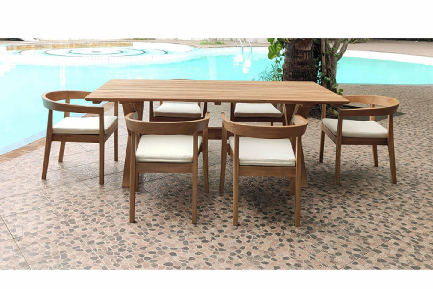 Bali 7 PC Dining Set SKU: PJO-3601-NAT-7DA - Venini Furniture 