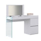 Vanity in high gloss white lacquer and mirror Model CB-111-W - Venini Furniture 