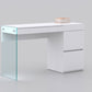 Vanity in high gloss white lacquer and mirror Model CB-111-W - Venini Furniture 