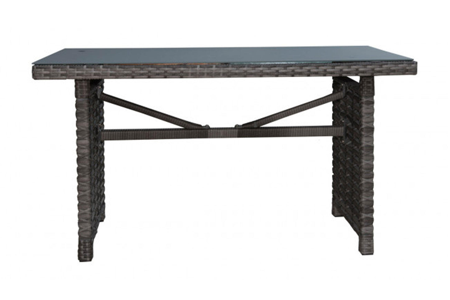 Graphite Rectangular High Coffee Table w/grey tempered glass SKU: PJO-1601-GRY-RC - Venini Furniture 