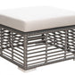 Graphite Square Ottoman w/off-white cushion SKU: PJO-1601-GRY-OT - Venini Furniture 