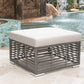 Graphite Square Ottoman w/off-white cushion SKU: PJO-1601-GRY-OT - Venini Furniture 