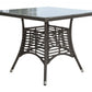 Graphite 36" Square Table w/grey tempered glass SKU: PJO-1601-GRY-SQ - Venini Furniture 