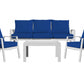 Azores 4 PC Seating Set w/navy blue cushions - Venini Furniture 