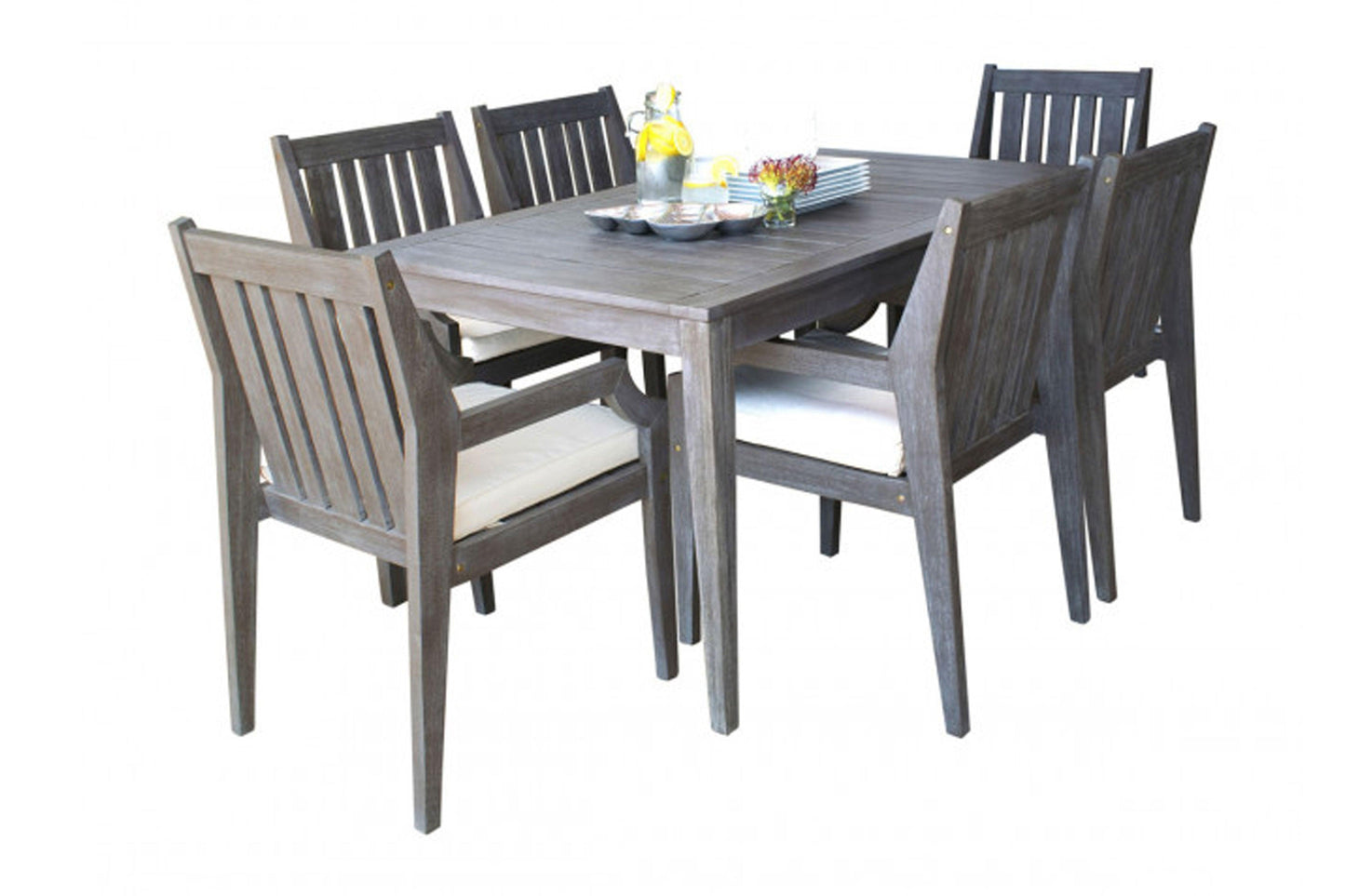 Poolside 7 PC Dining Set SKU: PJO-2701-GRY-7DA - Venini Furniture 