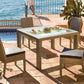 Cubix Square Woven Dining Table w/glass SKU: 902-1349-KBU-ST - Venini Furniture 