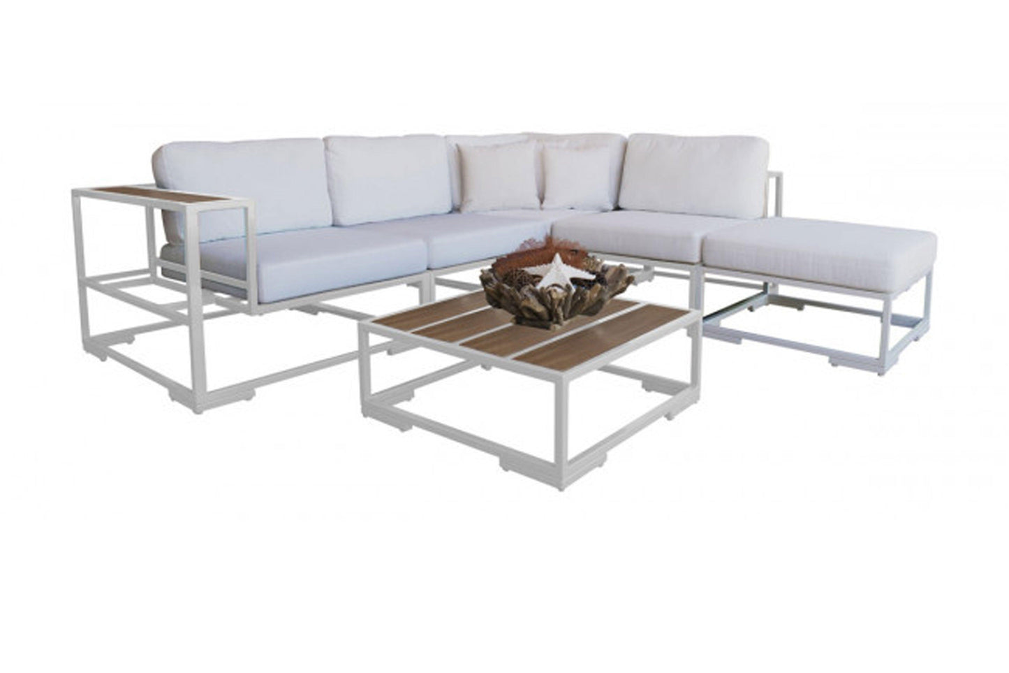 Odyssey 6 PC Sectional Set w/off-white cushions - Venini Furniture 