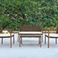 Safari 4 PC Patio Settee w/off-white cushions SKU: 3213 -BRW -4PC - Venini Furniture 