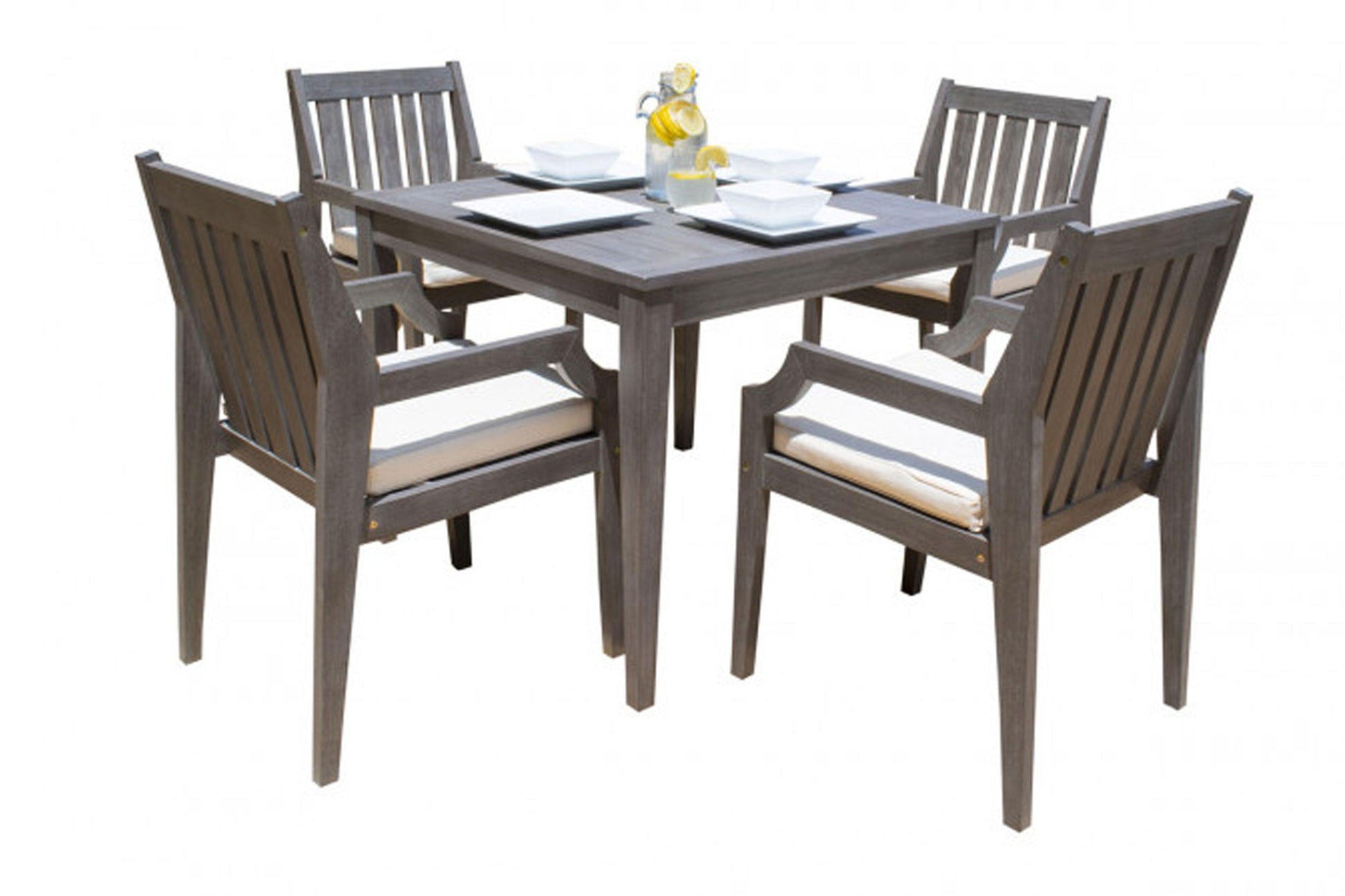 Poolside 5 PC Dining Set SKU: PJO-2701-GRY-5DA - Venini Furniture 