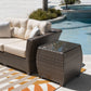 Samoa Loveseat w/off-white cushion SKU: 901-1347-ATQ-L - Venini Furniture 