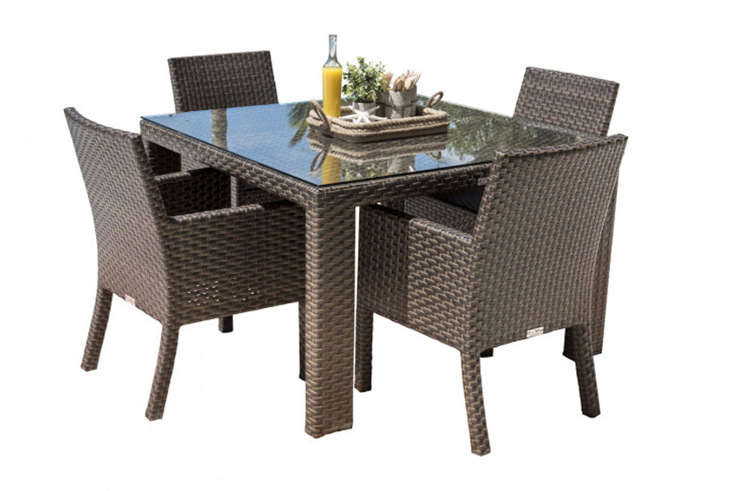 Samoa 5 PC Armchair Dining Set SKU: 901-1347-ATQ-5DA - Venini Furniture 