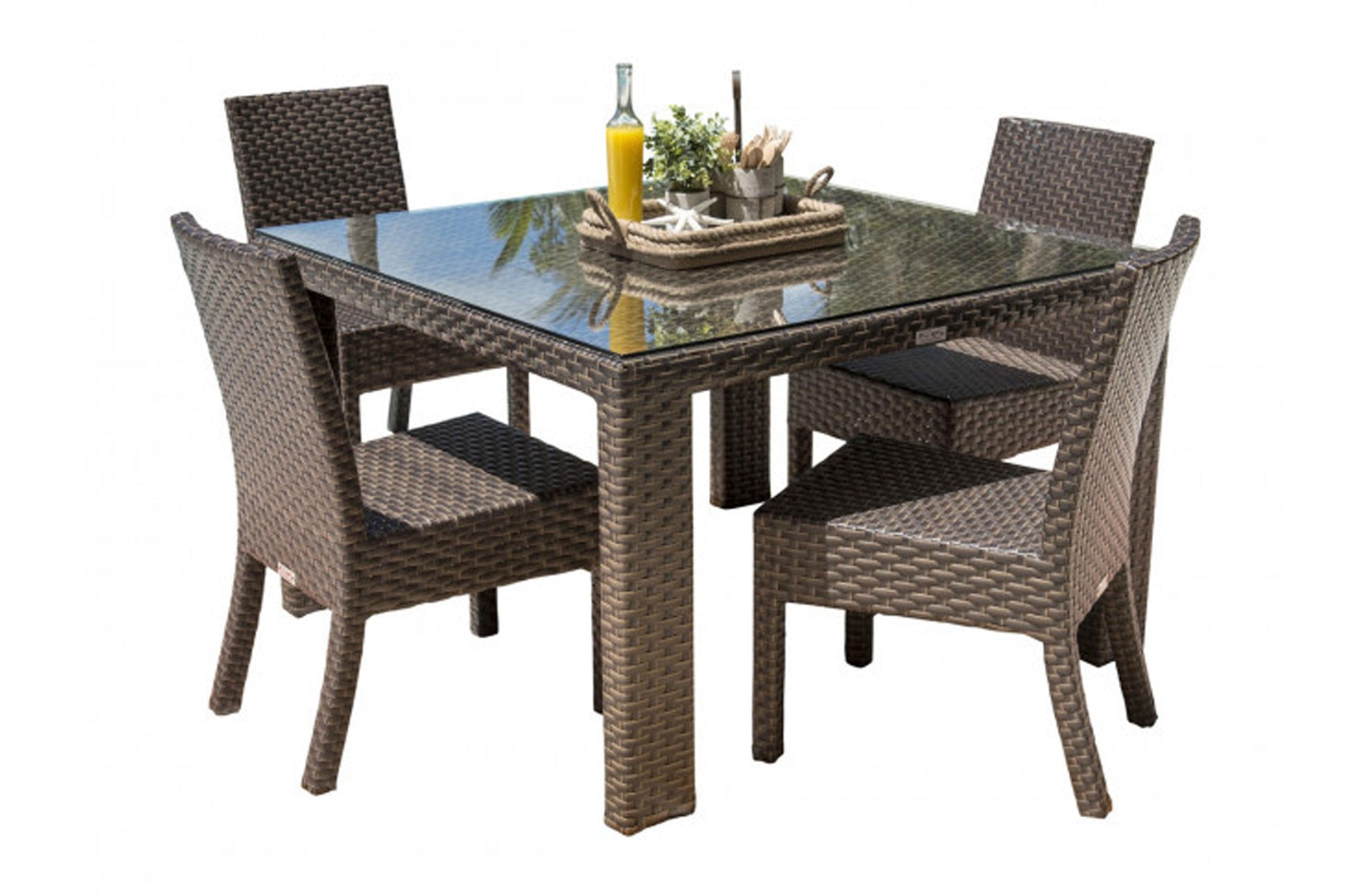 Samoa 5 PC Side Chair Dining Set SKU: 901-1347-ATQ-5DS - Venini Furniture 