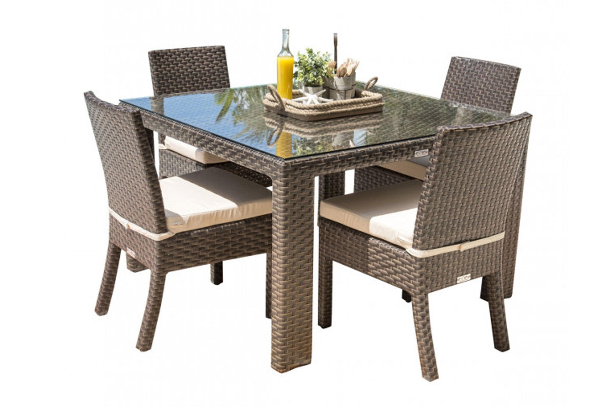 Samoa 5 PC Side Chair Dining Set SKU: 901-1347-ATQ-5DS - Venini Furniture 