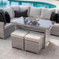 Santorini 5 PC Sectional Dining Set w/cushion SKU: 895-3215F-WW-5PC - Venini Furniture 