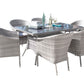 Santorini 7 PC Dining Set SKU: 895-1130-WW-7DA - Venini Furniture 