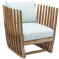 Throne Teak Lounge Chair w/off-white cushion - Venini Furniture 