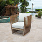 Throne Teak Lounge Chair w/off-white cushion - Venini Furniture 