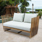 Throne Teak Sofa w/off-white cushions - Venini Furniture 