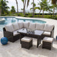 Spectrum 5 PC Sectional Dining Set w/cushion SKU: 890-3215F-GRY-5PC - Venini Furniture 