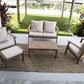 Sunset Cay 5 PC Settee w/beige cushions SKU: 819-1268-NAT - Venini Furniture 