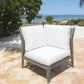 Poolside Corner w/off-white cushion SKU: PJO-2701-GRY-C - Venini Furniture 