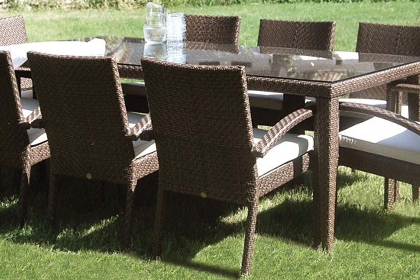 Atlantis Patio Large Rectangular 78" Woven Dining Table SKU: 903-3308-JBP - Venini Furniture 