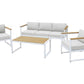 Dana Point 4 PC Seating Set w/beige cushions SKU: PJO-3101-WHT-4PC - Venini Furniture 