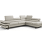 Rimini Italian Leather Sectional in Light Grey - Venini Furniture 