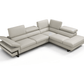 Rimini Italian Leather Sectional in Light Grey - Venini Furniture 