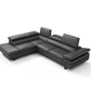 Rimini Italian Leather Sectional in Dark Grey - Venini Furniture 