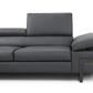 Rimini Italian Leather Sectional in Dark Grey - Venini Furniture 