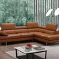 A761 Italian Leather Sectional in Caramel - Venini Furniture 